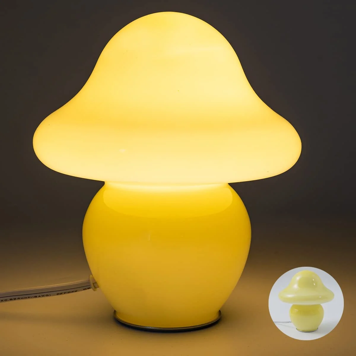 Настільна лампа Mushroom Orange Glass Bedside Yellow, фото №1