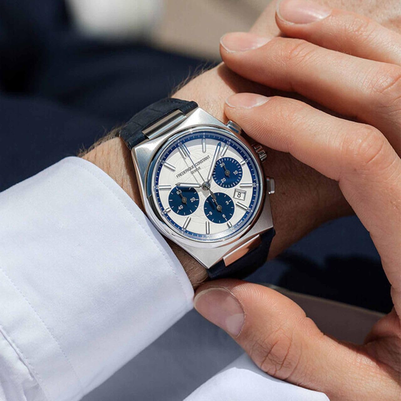 Часы Frederique Constant Automatic FC-391WN4NH6 синий ремешок, фото №5