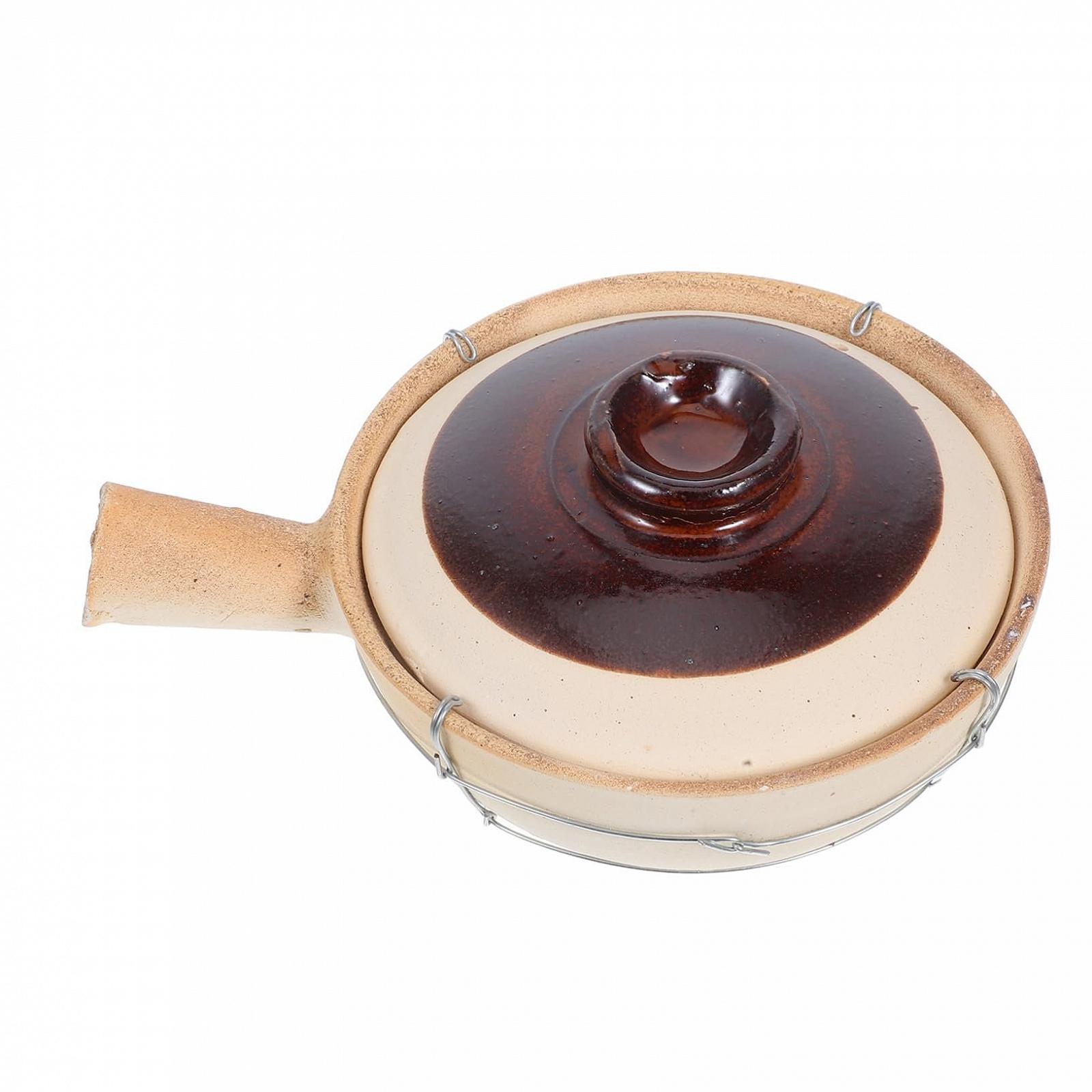 Глиняний горщик BESPORTBLE керамічний традиційний китайський з ручкою термостійкий, фото №1