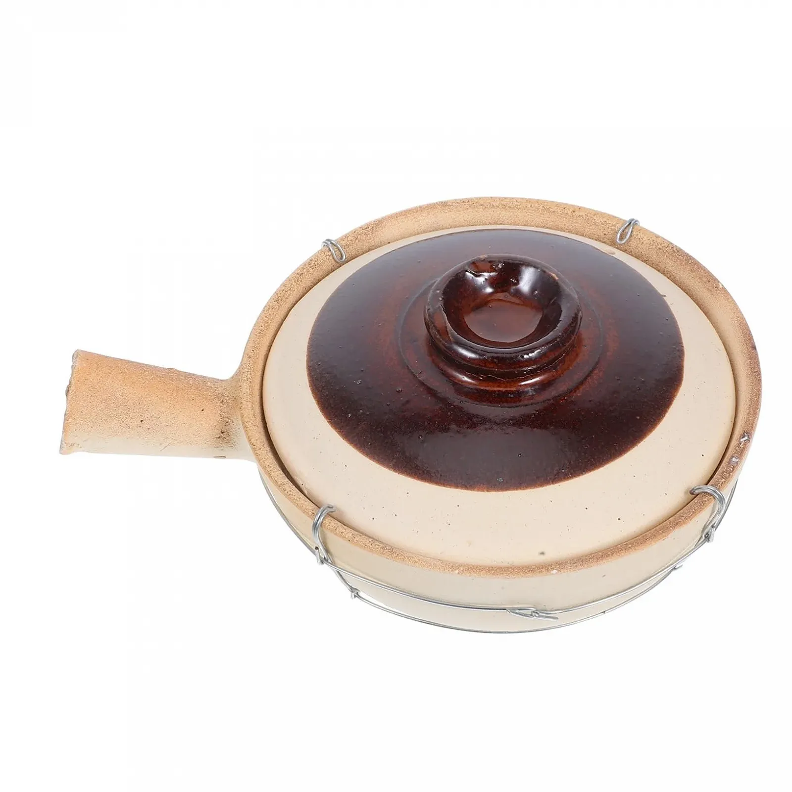 Глиняный горшок BESPORTBLE керамический традиционный китайский с ручкой термостойкий, фото №1