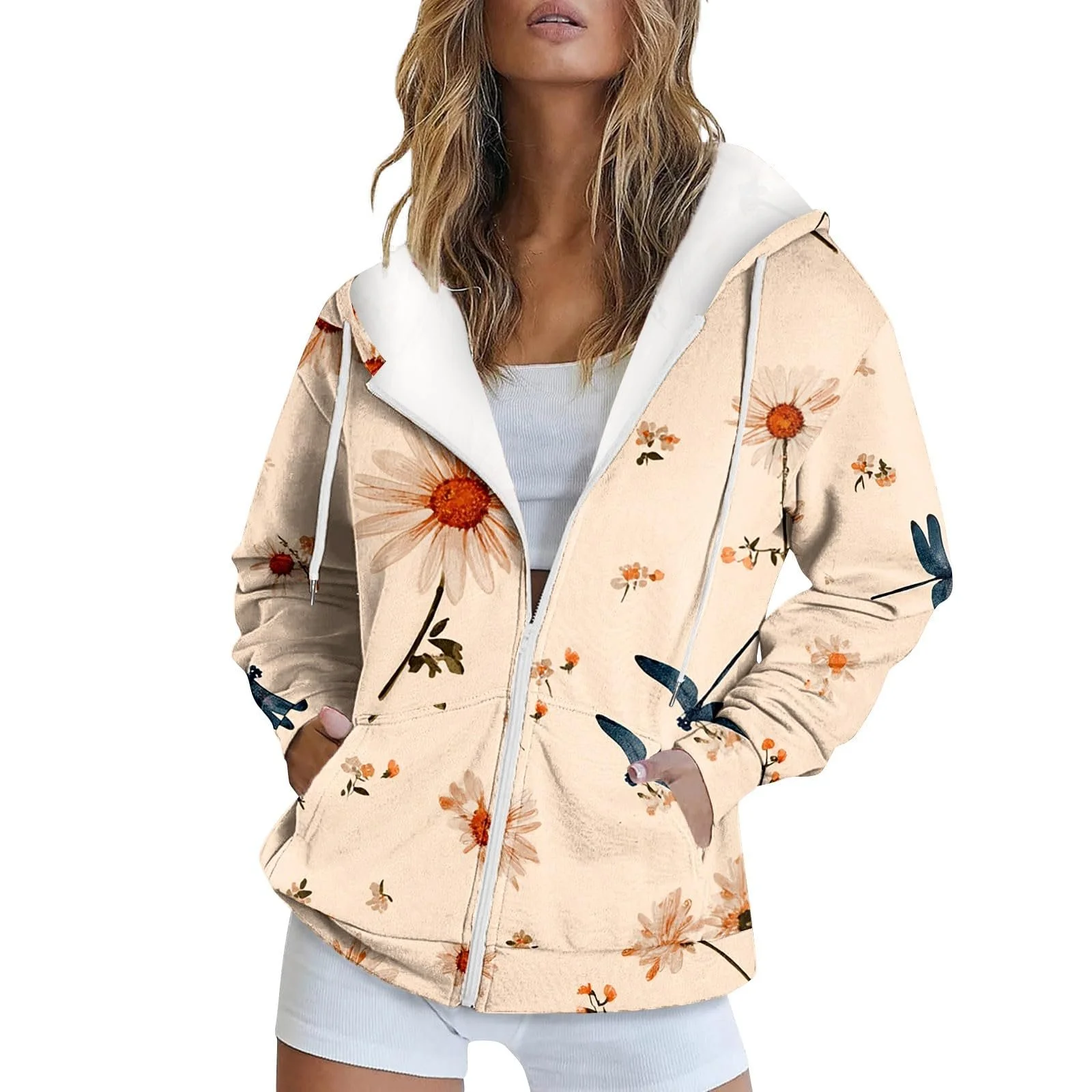 Жіноча Толстовка Unilarinna Oversize Y2k Худі на блискавці Однотонний Чорний, фото №1