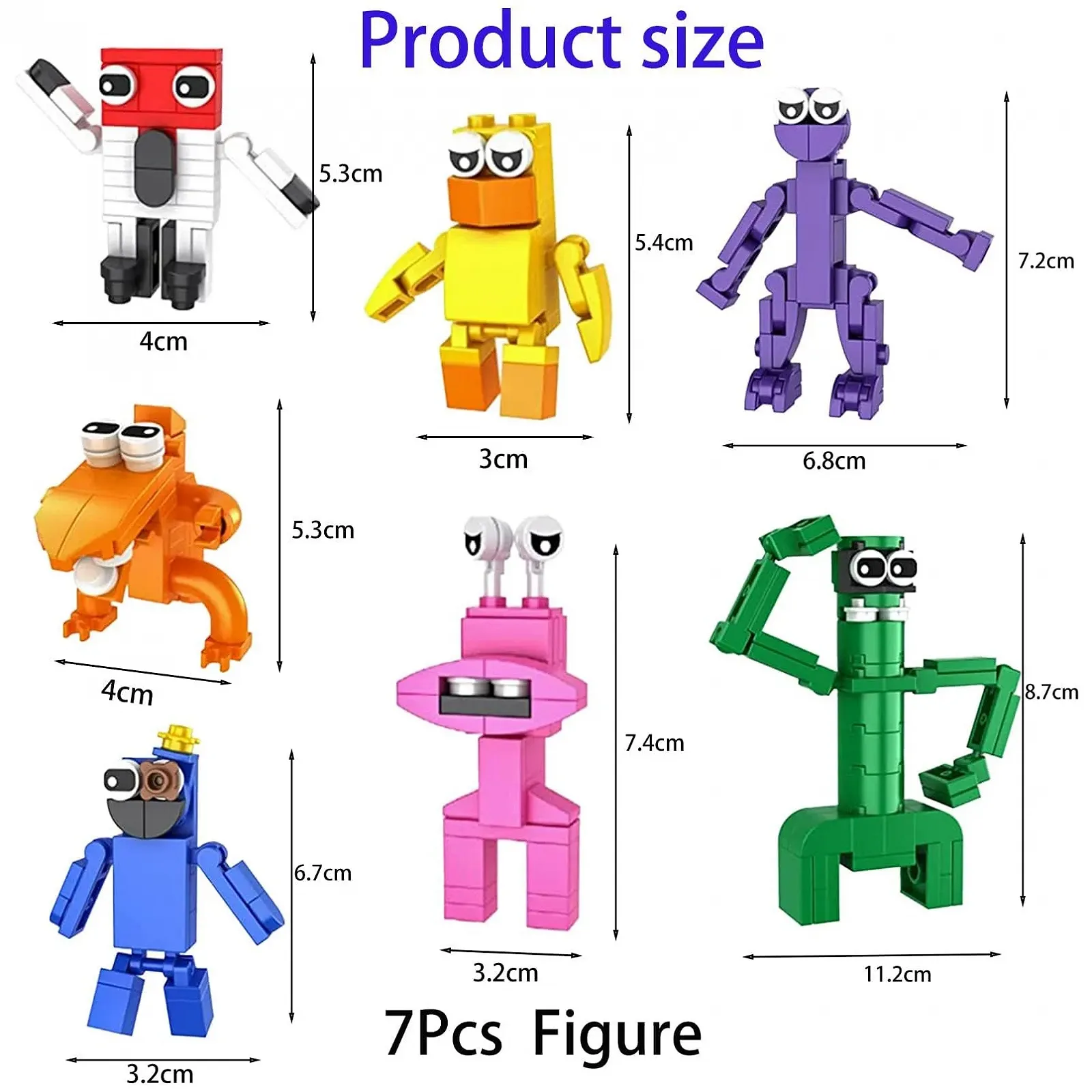 Набір міні-фігурок Rainbow Friends 7 штук Multi-coloured, фото №2