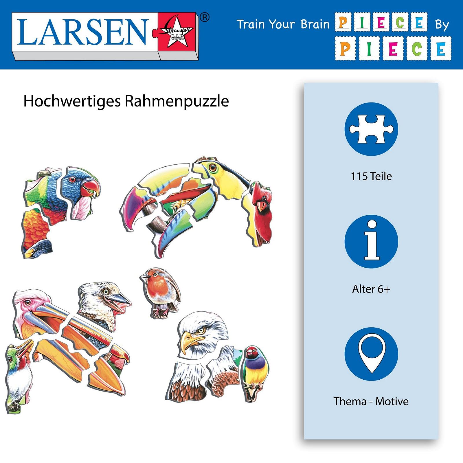 Пазл Larsen Happy Birds 115 деталей 6-10 років Кольоровий, фото №8 Пазл Larsen Happy Birds 115 деталей 6-10 років Кольоровий, фото №8