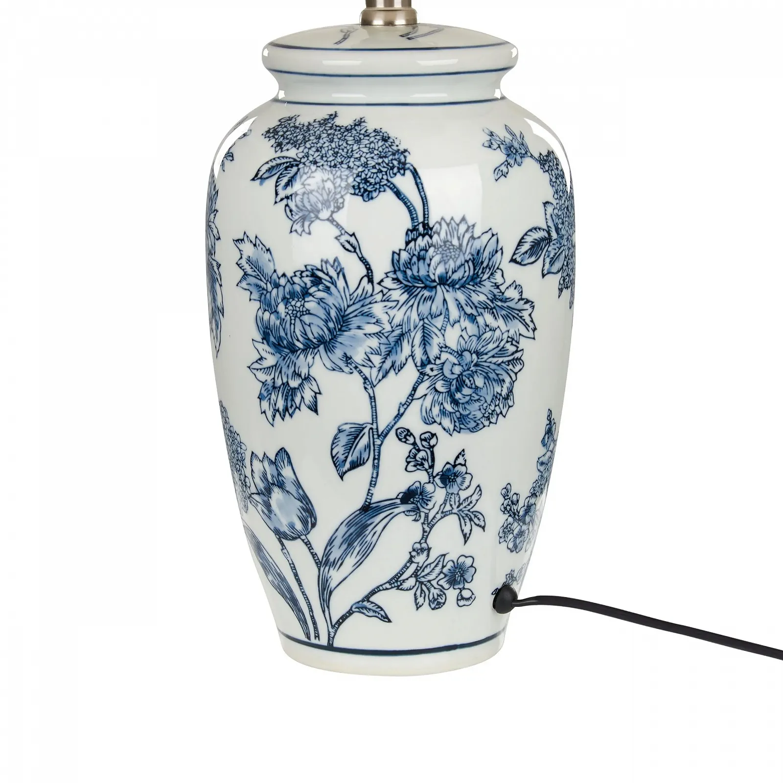 Настільна лампа Beluso Порцеляна Форма вази Тканинний конус Blue/White, фото №6