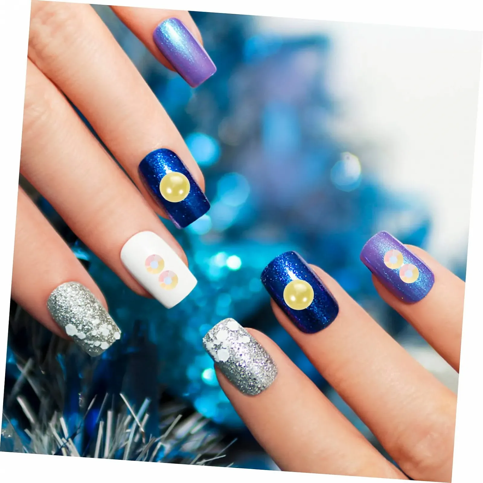 Стрази для нігтів STOBOK Напівкруглі з смоли,, фото №9