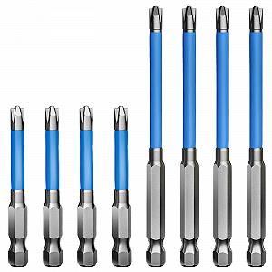 Набір викруток Alrens 8-Штук 65 мм і 110 мм Біти для електриків Електричний Хрестовий і Шліцьовий Викрутка Сильний Магнітний Нековзкий Спеціальний Інструмент для Розбирання, Зроблений зі Сплаву Сталі - Фото 1