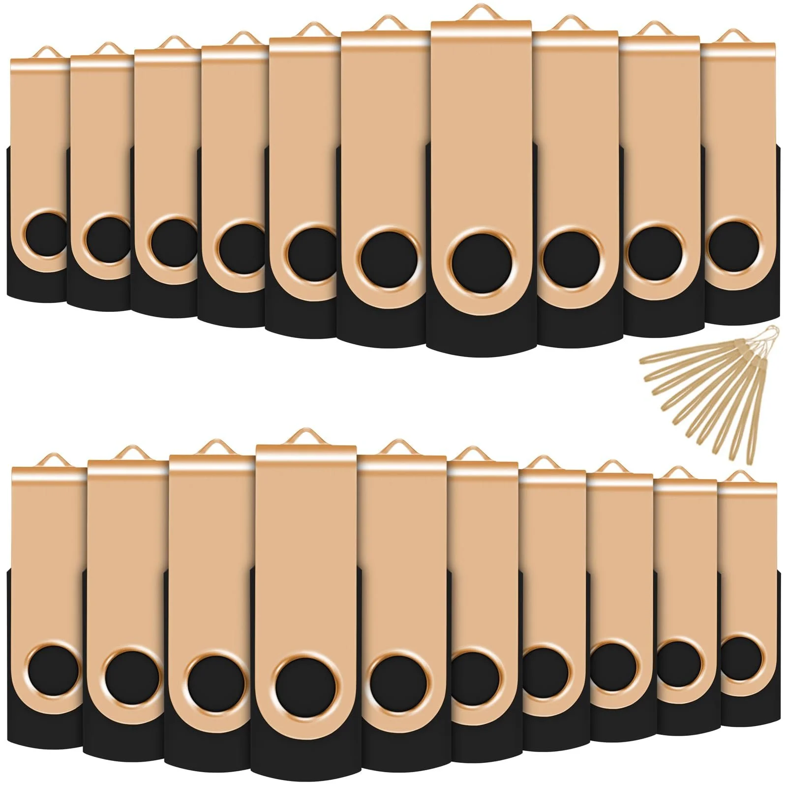 USB-флеш-накопичувач 8 GB USB 2.0 Swivel Gold Набір 20 шт., фото №1 USB-флеш-накопичувач 8 GB USB 2.0 Swivel Gold Набір 20 шт., фото №1