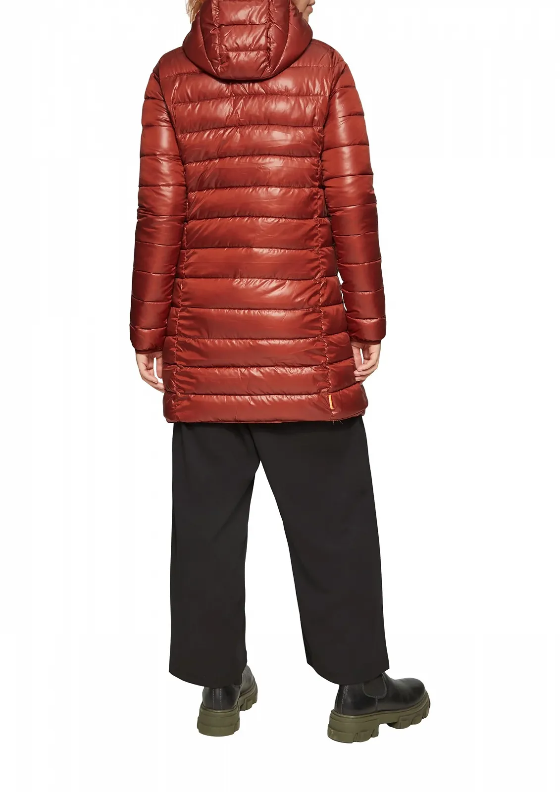 Жіноче пальто стьобане з капюшоном QS, фото №4