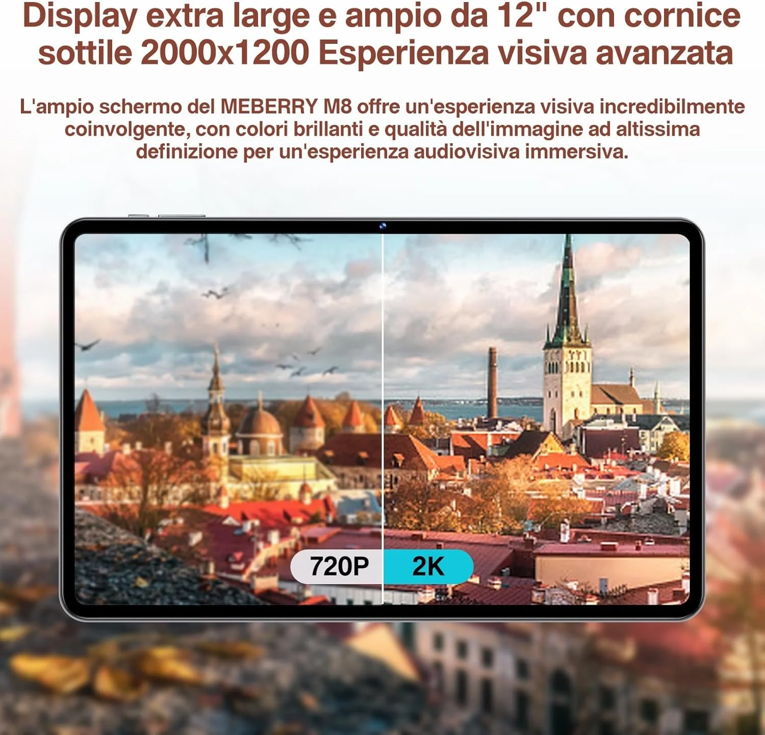 Планшет 12" 2K MEBERRY M8 10+6/128Gb 8 ядер Android 13 8000 mAh Серый, фото №4