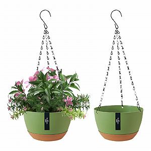 Підвісні горщики 2 шт. 21 см з дренажем та піддоном - Фото 1