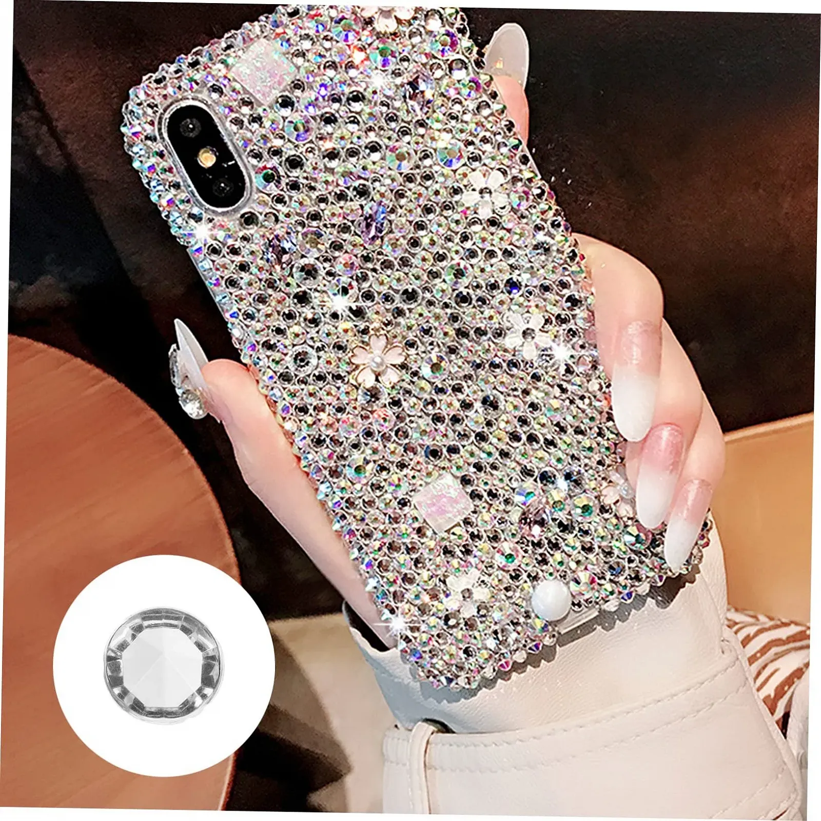 Набор Страз для ногтей Акриловое кружево 500 шт. Белый, фото №4