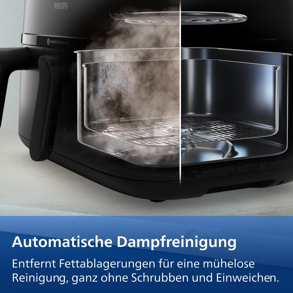 Мультипіч Philips 5000 Series NA550/00 з функцією пароварки 2 кошики 9 л (3 л+6 л) RapidAir Plus, фото №11 Мультипіч Philips 5000 Series NA550/00 з функцією пароварки 2 кошики 9 л (3 л+6 л) RapidAir Plus, фото №11