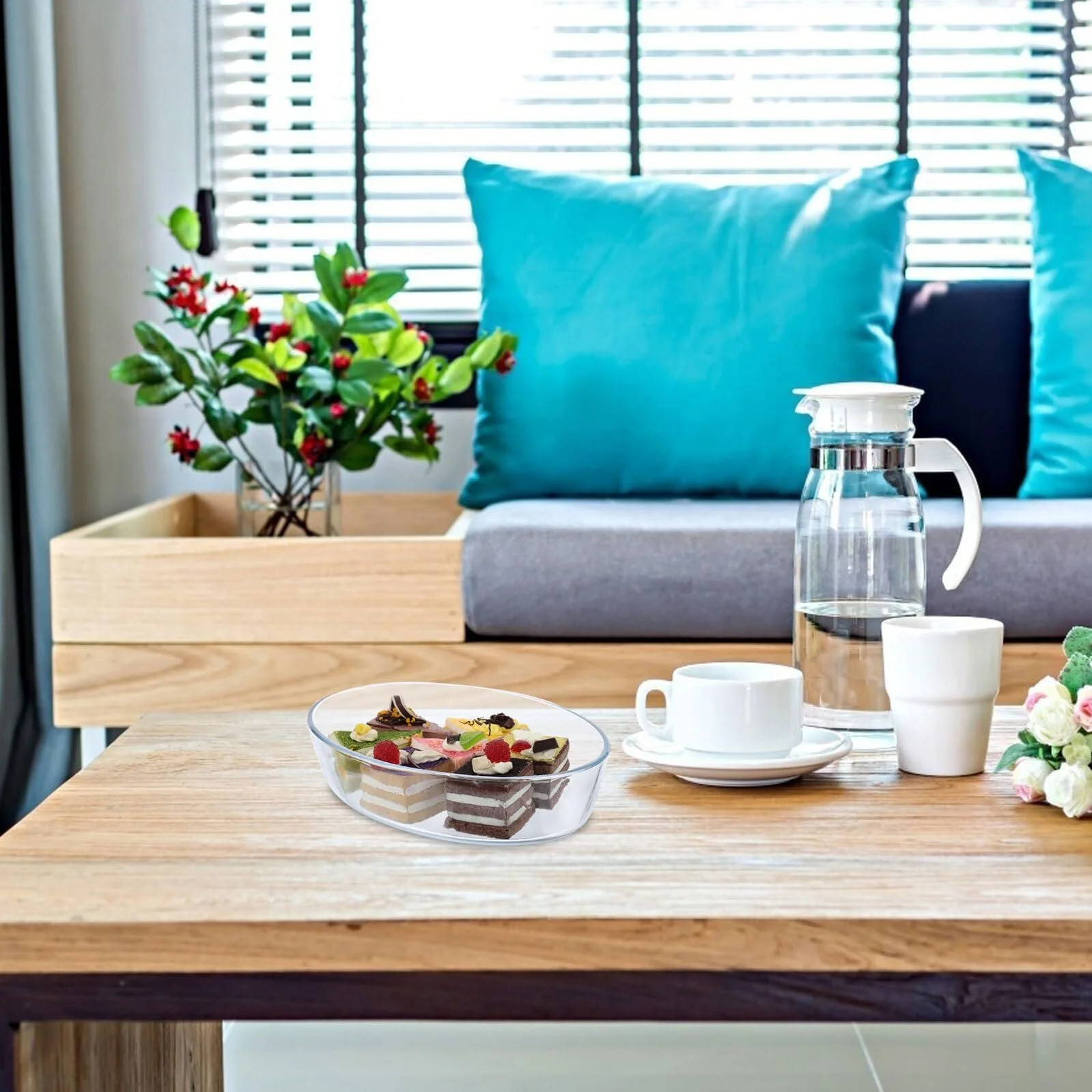 Форма для запікання VALICLUD скляна термостійка велика прозора, фото №7 Форма для запікання VALICLUD скляна термостійка велика прозора, фото №7