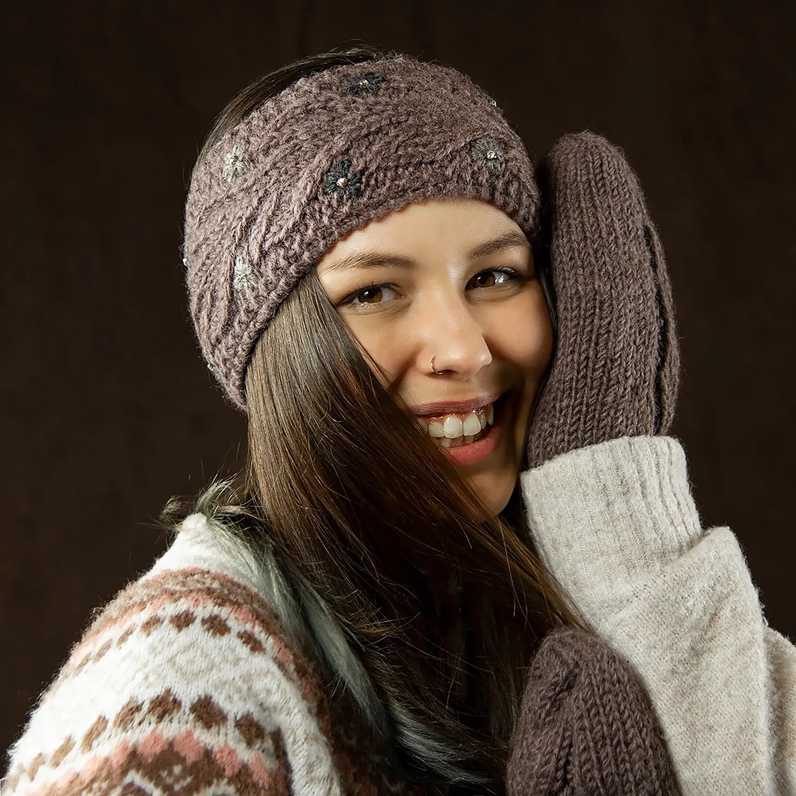 В'язана Пов'язка Flora Rosewood 4512 з Камінням, фото №2