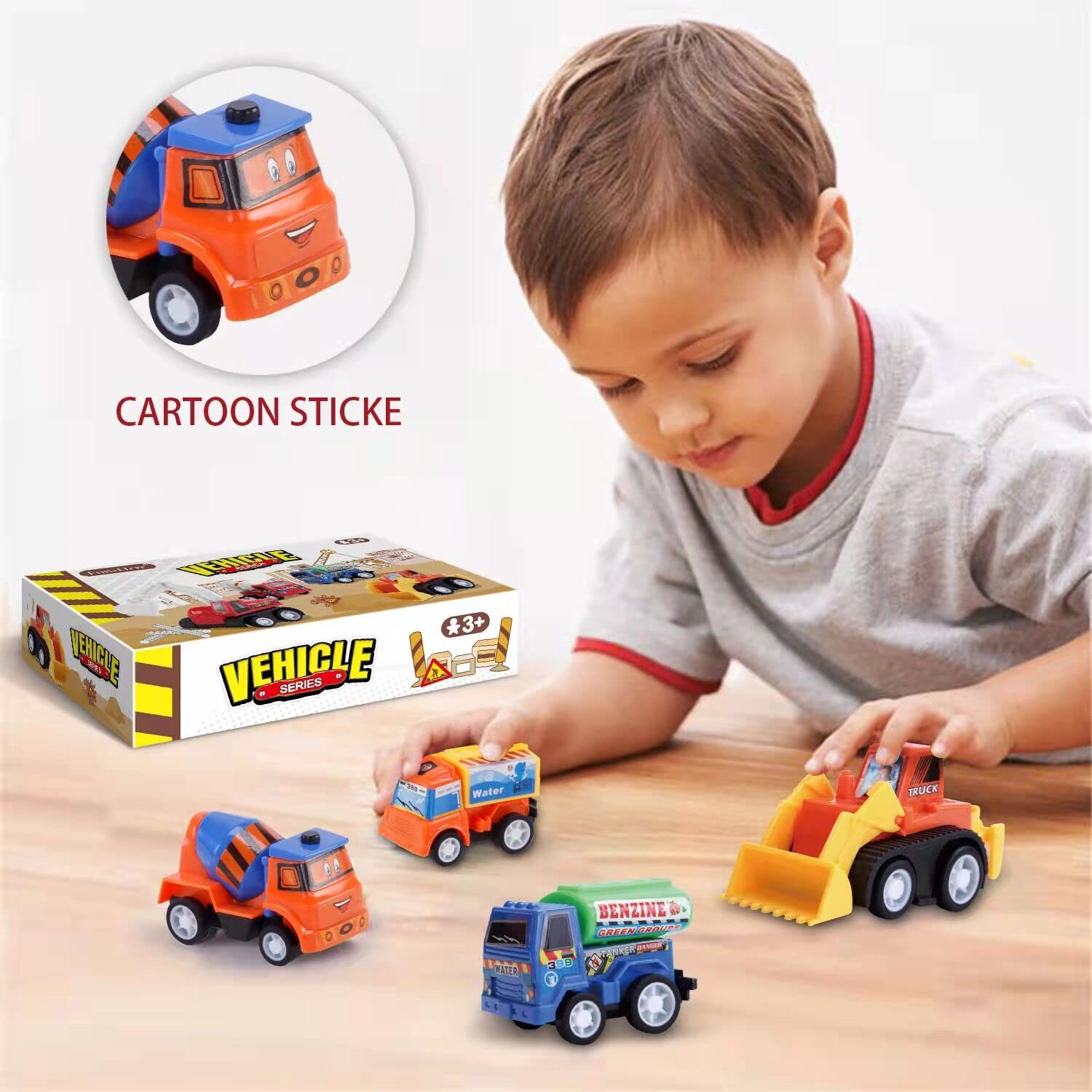 Набір іграшок Toy Вантажівка-екскаватор Будівельні автомобілі Подарунок для хлопчиків і дівчаток 12 шт, фото №2