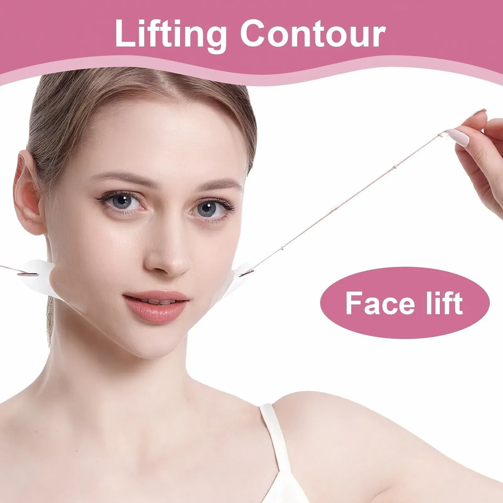 Стрічки для підтяжки обличчя, Миттєвий ефект, 20 штук, фото №6