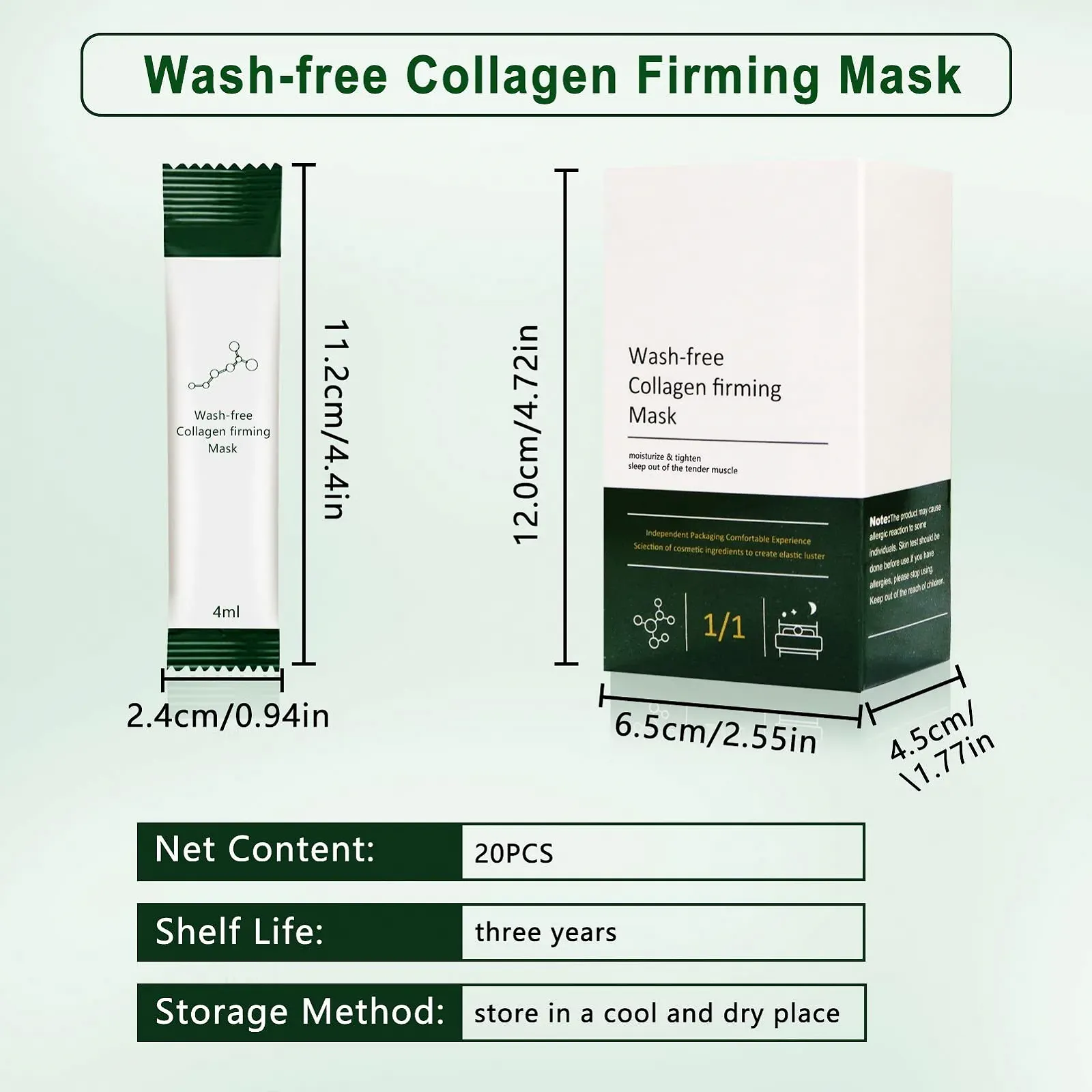 Маска Miioto Collagen нічна, набір з 4 органічних масок з колагеном, фото №5