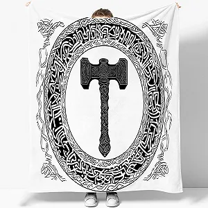 М'який Плед, Геометрична текстура Сокира, Високоякісний фланелевий матеріал, Сірий, 180 x 220 см - Фото 1