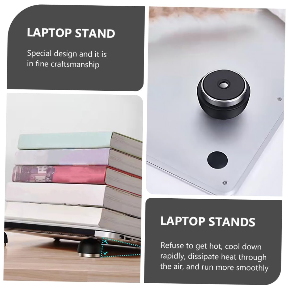 Підставка для ноутбука Yardenfun Пара силіконові охолоджуючі підкладки для циркуляції повітря для поширених моделей, фото №2