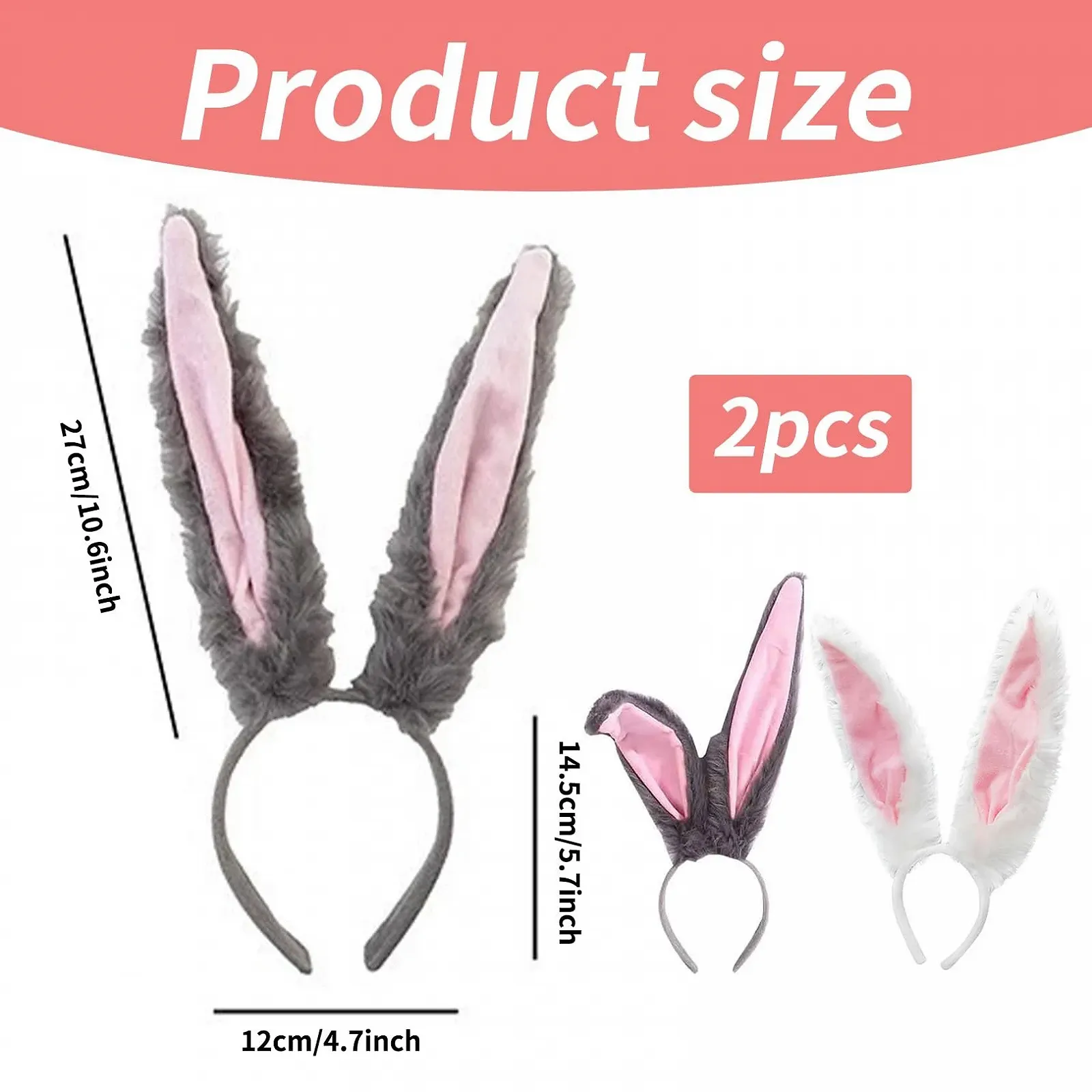 Обруч Вушка Кролика xianshi, 2 шт., фото №2