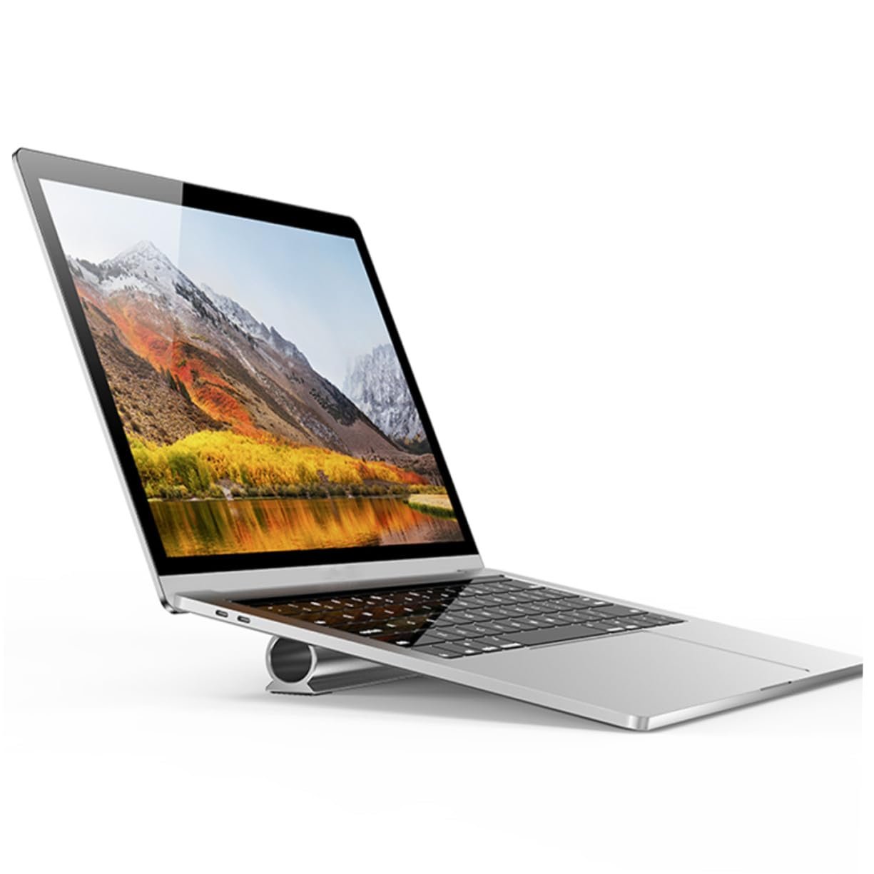 Підставка для ноутбука алюмінієва з нековзними накладками, з нахилом, ергономічна, легка для покращеного кута огляду та захисту від подряпин, фото №8