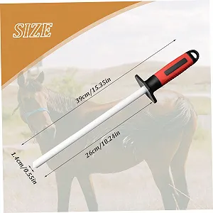 Точило для копитних ножів 25.4 см керамічне з гумовою ручкою портативне з отвором для підвішування synthetic.ua - Фото 1