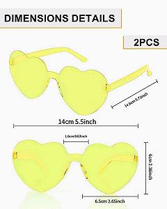 Сонцезахисні окуляри Серцеподібні BARRU 2 шт Multicolor Без оправи Форма Серце synthetic.ua - Фото 1