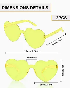 Сонцезахисні окуляри Серцеподібні BARRU 2 шт Multicolor Без оправи Форма Серце synthetic.ua - Фото 1
