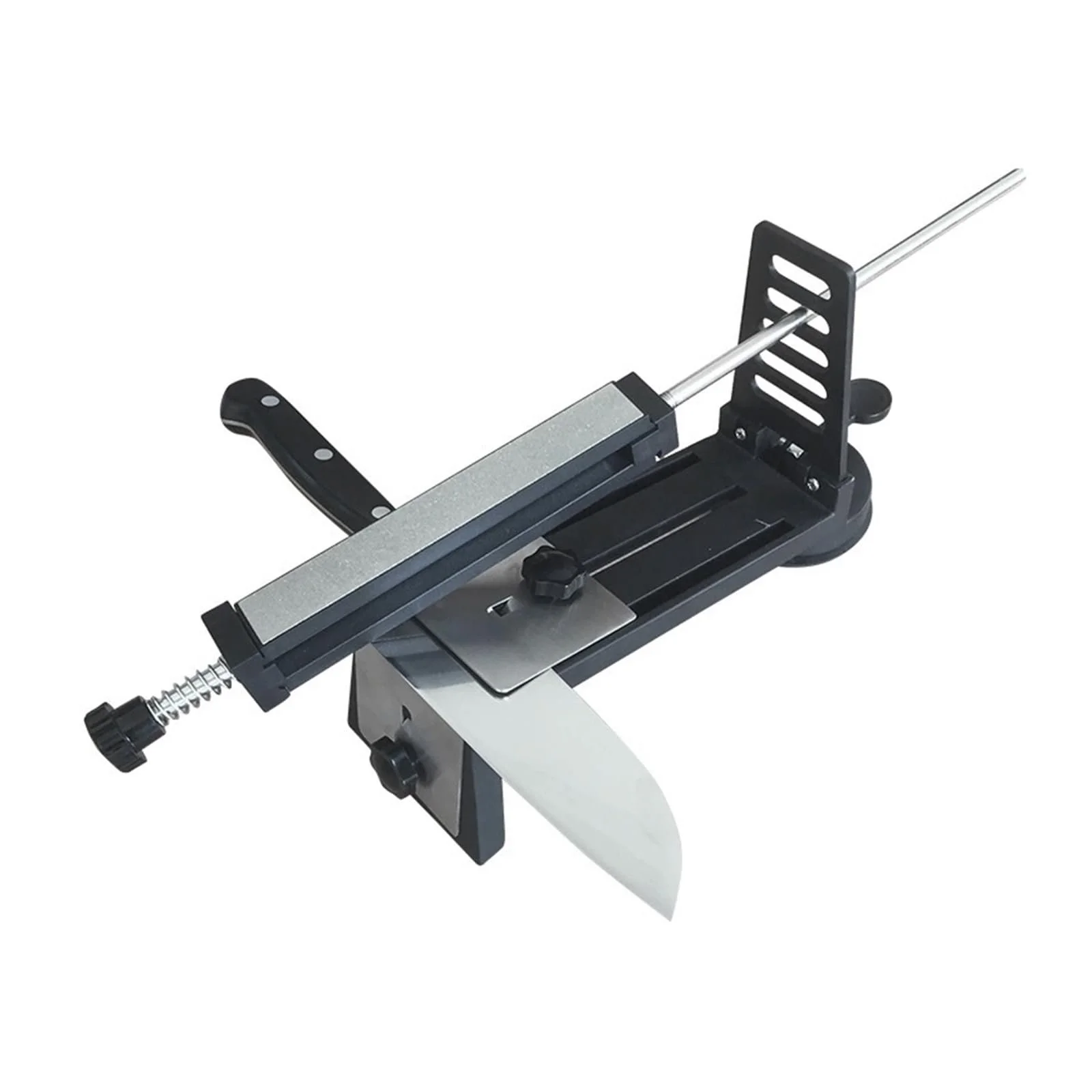 Точило для ножів професійна з нержавіючої сталі з регулюванням кута та набором каменів (A), фото №1