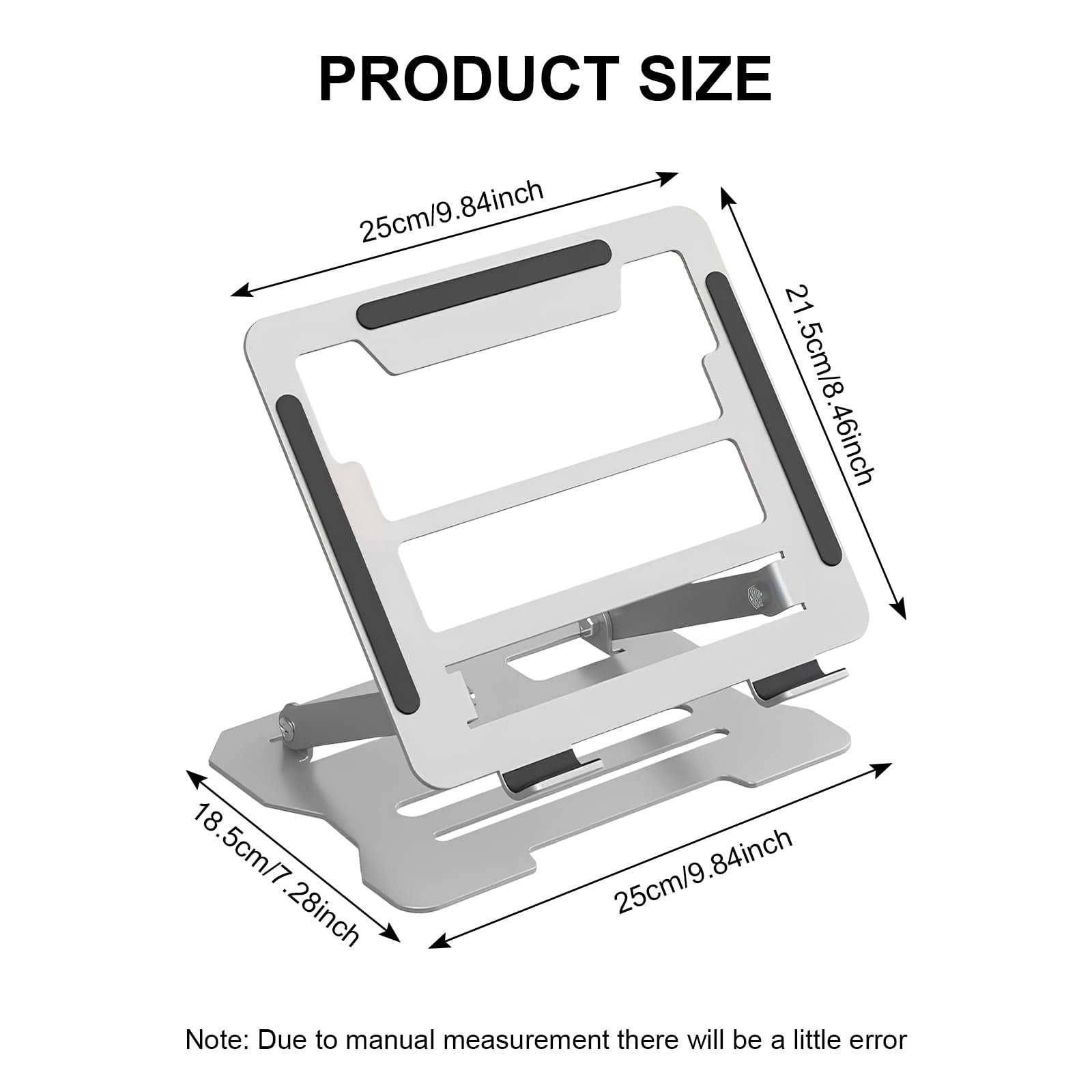 Подставка для ноутбука с охлаждением, регулируемая по высоте и вентилируемая с двойной поддержкой, стабильная, вентилируемая и эргономичная, совместима с MacBook Air/Pro, Dell, ноутбуками 10-16 дюймов, фото №2