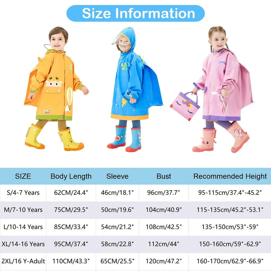 Дитячий дощовик для хлопчиків і дівчаток, водонепроникний, фото №7