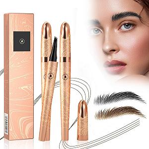 Олівець для брів Magic 3D Microblading Waterproof 4 Tips (Dark Brown + Black) - Фото 1