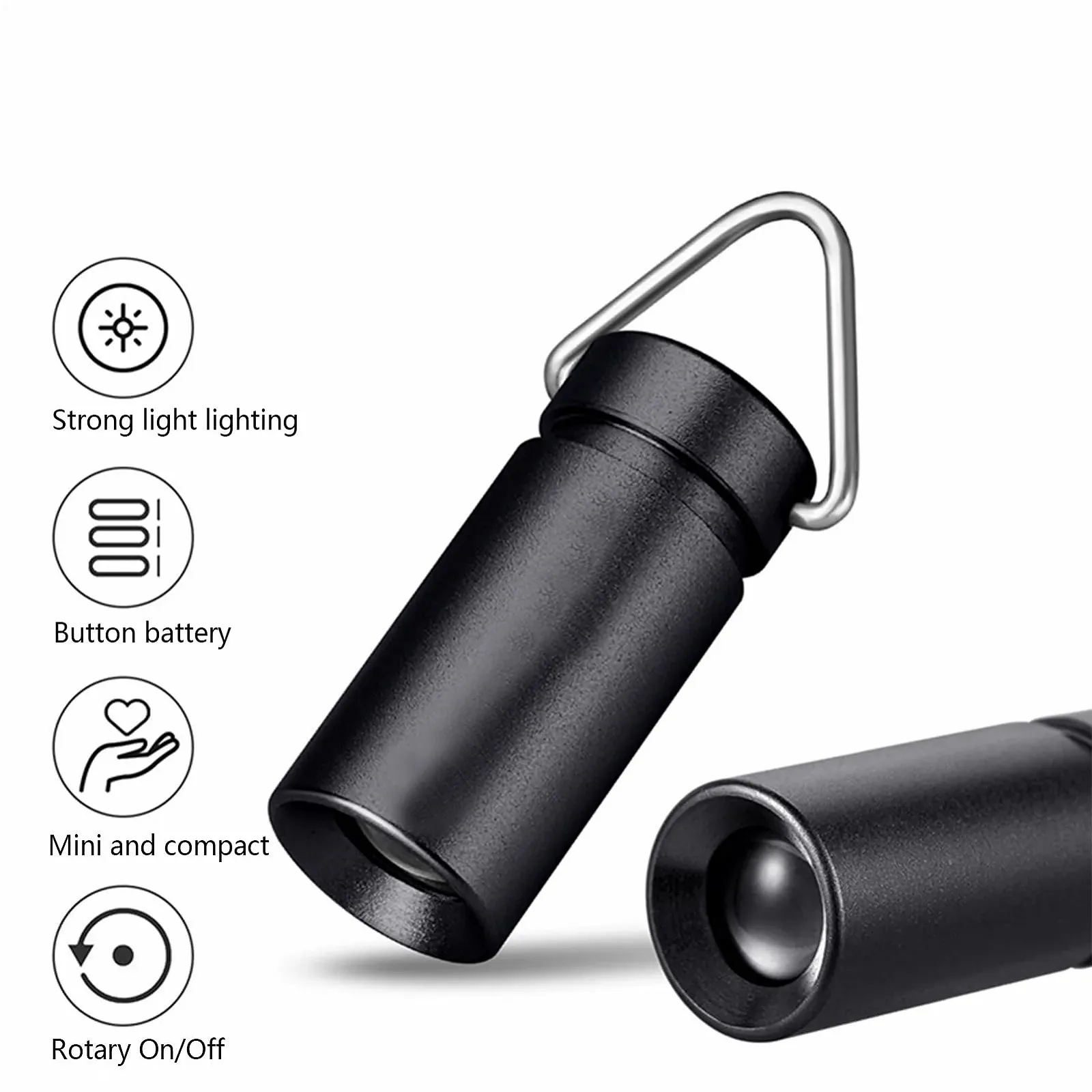 Міні ліхтарик-брелок Pocket LED, 12 x 25 мм, портативний з кліпсою для кемпінгу, походів, подорожей, пригод на природі, фото №7