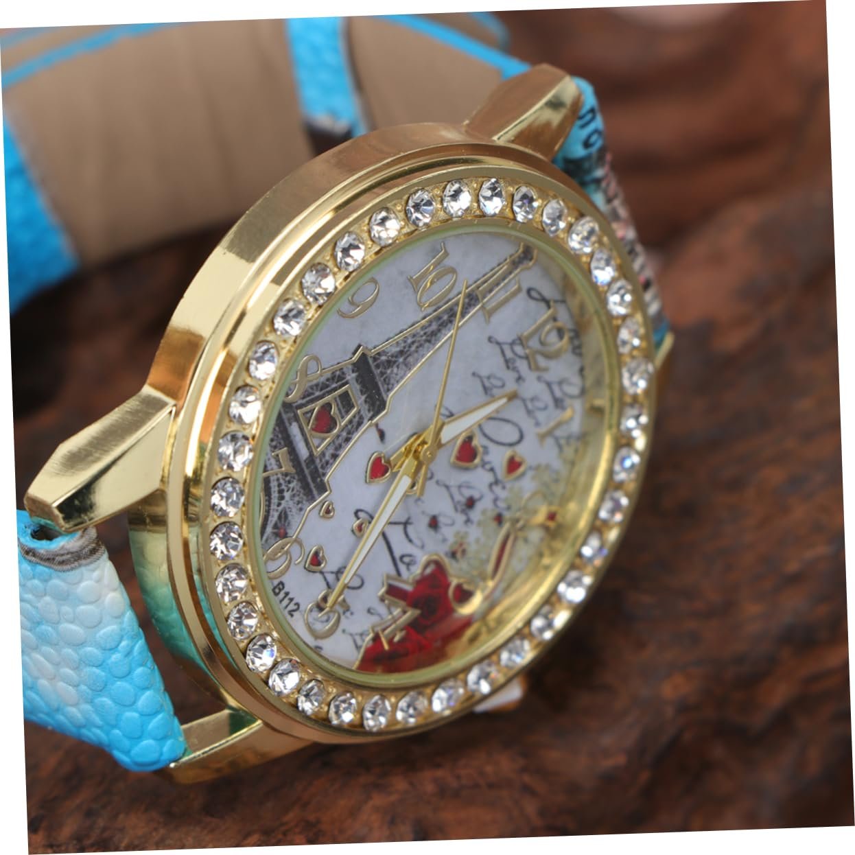 Регулируемые повседневные наручные часы LIFKOME для женщин, стразы, модный PU ремешок, узор сердца, PU, стекло и нержавеющая сталь, без драгоценных камней, фото №8