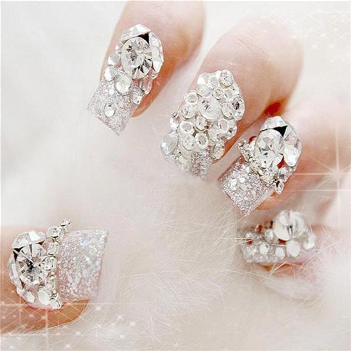 Набір страз для нігтів Dance Ingnail 5 Розмірів Білий Кришталь, фото №5