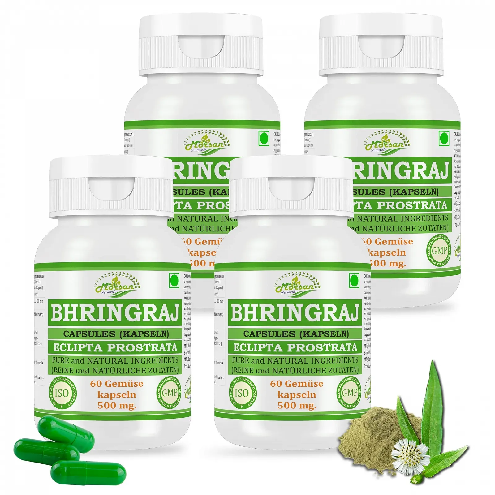 Капсули Bhringraj 500 мг, 60 штук, дієтична добавка, фото №1 Капсули Bhringraj 500 мг, 60 штук, дієтична добавка, фото №1