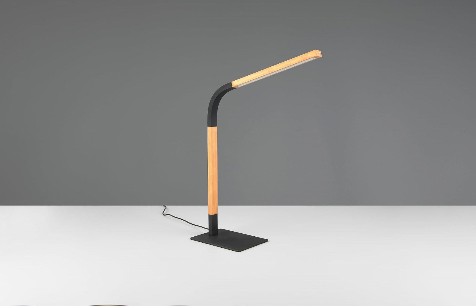 Настільна лампа Trio Leuchten Norris 545210132 метал натуральне дерево з LED-димером 11 Вт матова чорна, фото №7