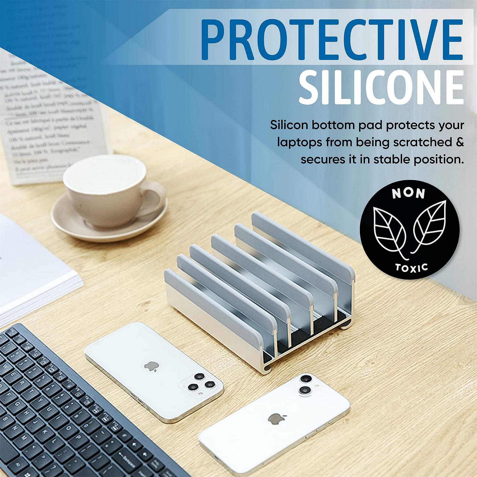 Держатель для ноутбука Elestoria вертикальный регулируемый для 5 устройств (до 17.3 дюймов), фото №6