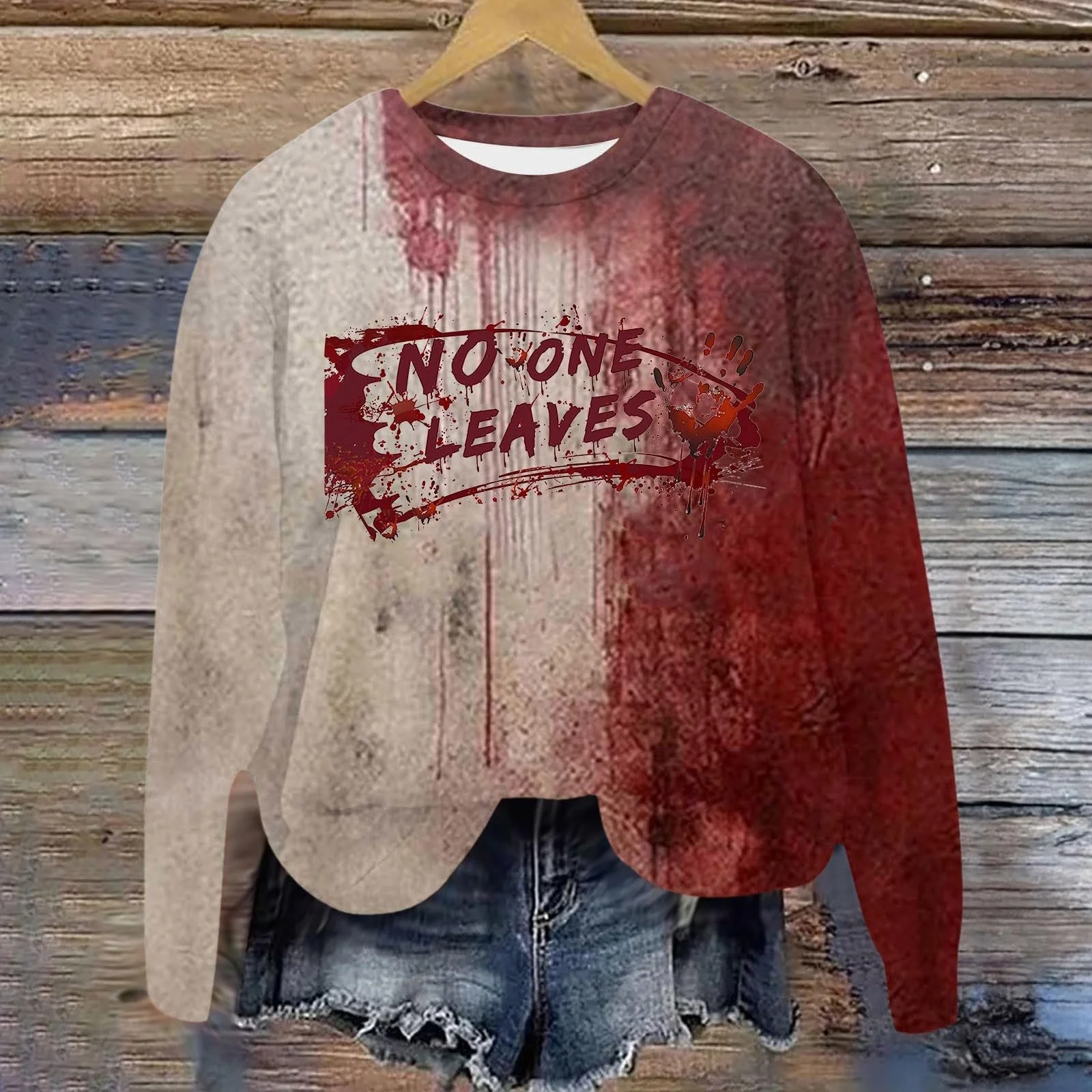 Графический свитшот женский с круглым вырезом Y2K Хэллоуин Пуловер Осенняя одежда Мода Колледж 2025 Трендовый Аниме Workou Легкий Свободный, фото №2