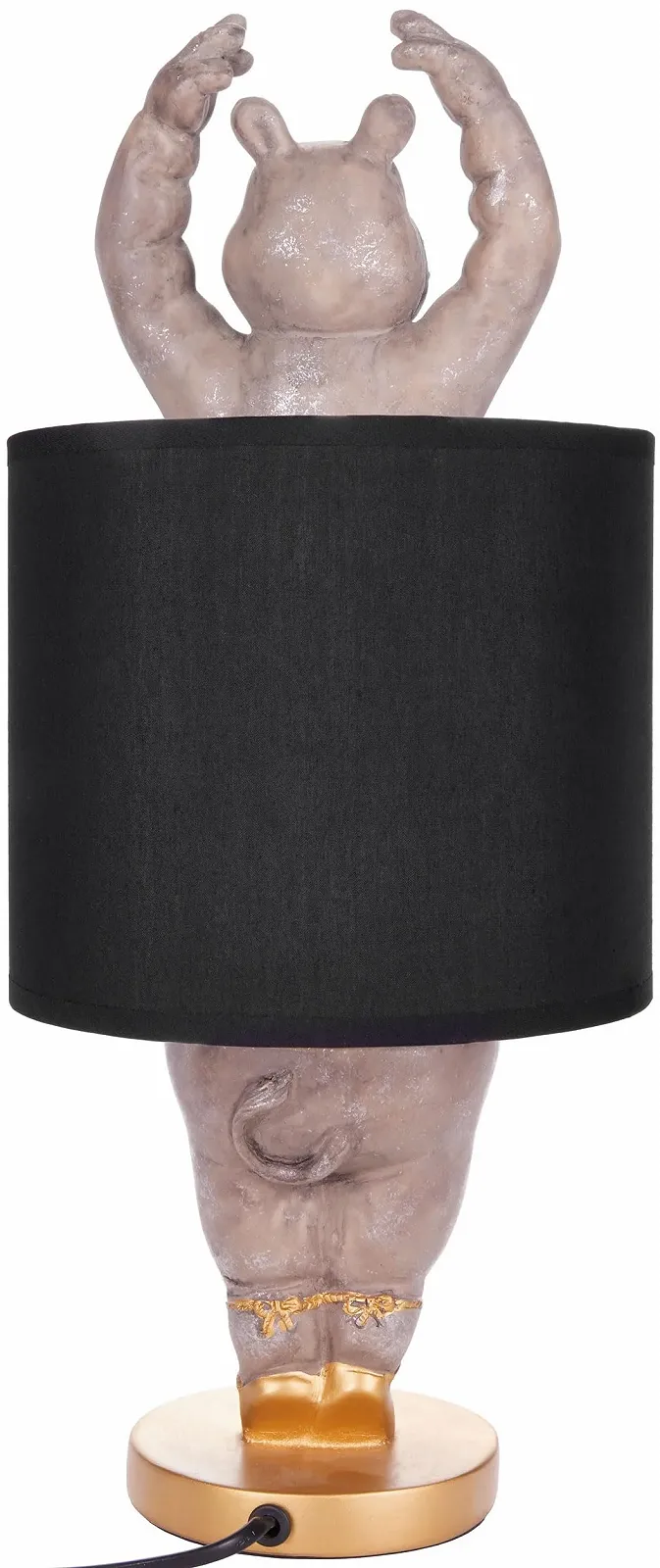 Настільна лампа BRUBAKER Hippo Ballerina 43 см Чорно-сіра Кераміка/Тканина, фото №4