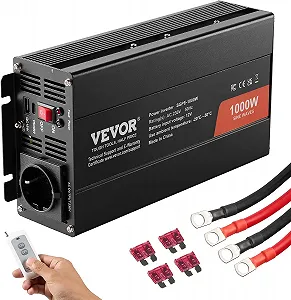 Купить Аккумуляторный инвертор VEVOR SGPE-1000W / 12В/230В / 1000Вт / USB-C / Черный - Фото 1 Аккумуляторный инвертор VEVOR SGPE-1000W / 12В/230В / 1000Вт / USB-C / Черный - Фото 1