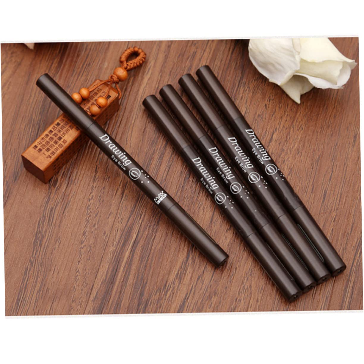 Олівець для брів FRCOLOR Eyebrow Spoolie Brush 3 шт 2 1 Eyebrow Pencils Filler Microblading Pen Makeup Coffee Waterproof Ротуючий стрижень, фото №2