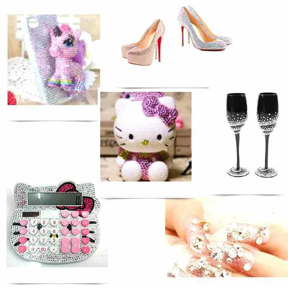 Стразы для ногтей 2000 шт., розовый цвет, разных размеров, фото №4