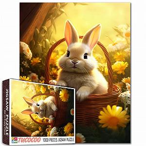Пазл Tucocoo Кролики в корзине 1000 элементов 68.6 x 50.8 см - Фото 1