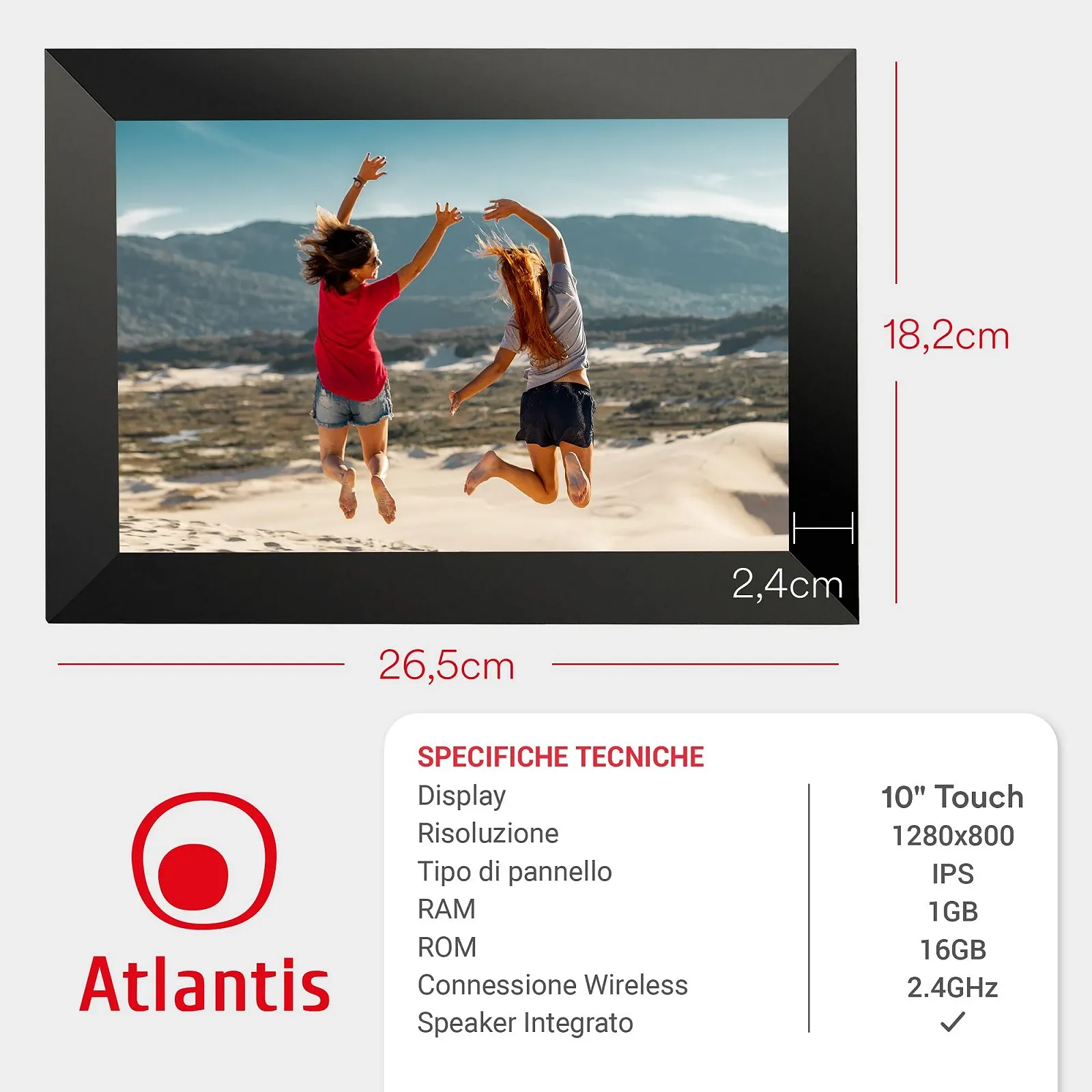 Цифровая фоторамка Atlantis 10 дюймов WiFi Touchscreen 1 GB RAM 16 GB Flash, фото №8 Цифровая фоторамка Atlantis 10 дюймов WiFi Touchscreen 1 GB RAM 16 GB Flash, фото №8