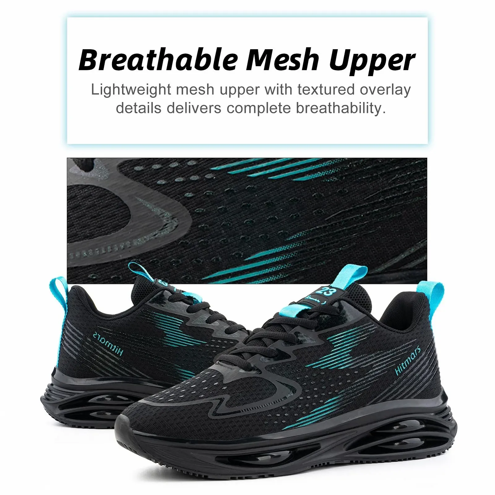 Кросівки Hitmars Спортивні Легкі Чорний EU 36-47, фото №3 Кросівки Hitmars Спортивні Легкі Чорний EU 36-47, фото №3