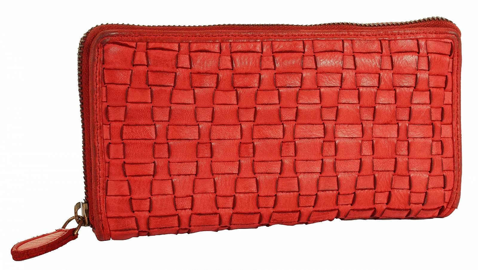 Кошелек Samantha Look Женский из кожи Натуральная Clever Division Braided Pattern Elegant Design 021406 Красный Стандартный размер Casual, фото №3