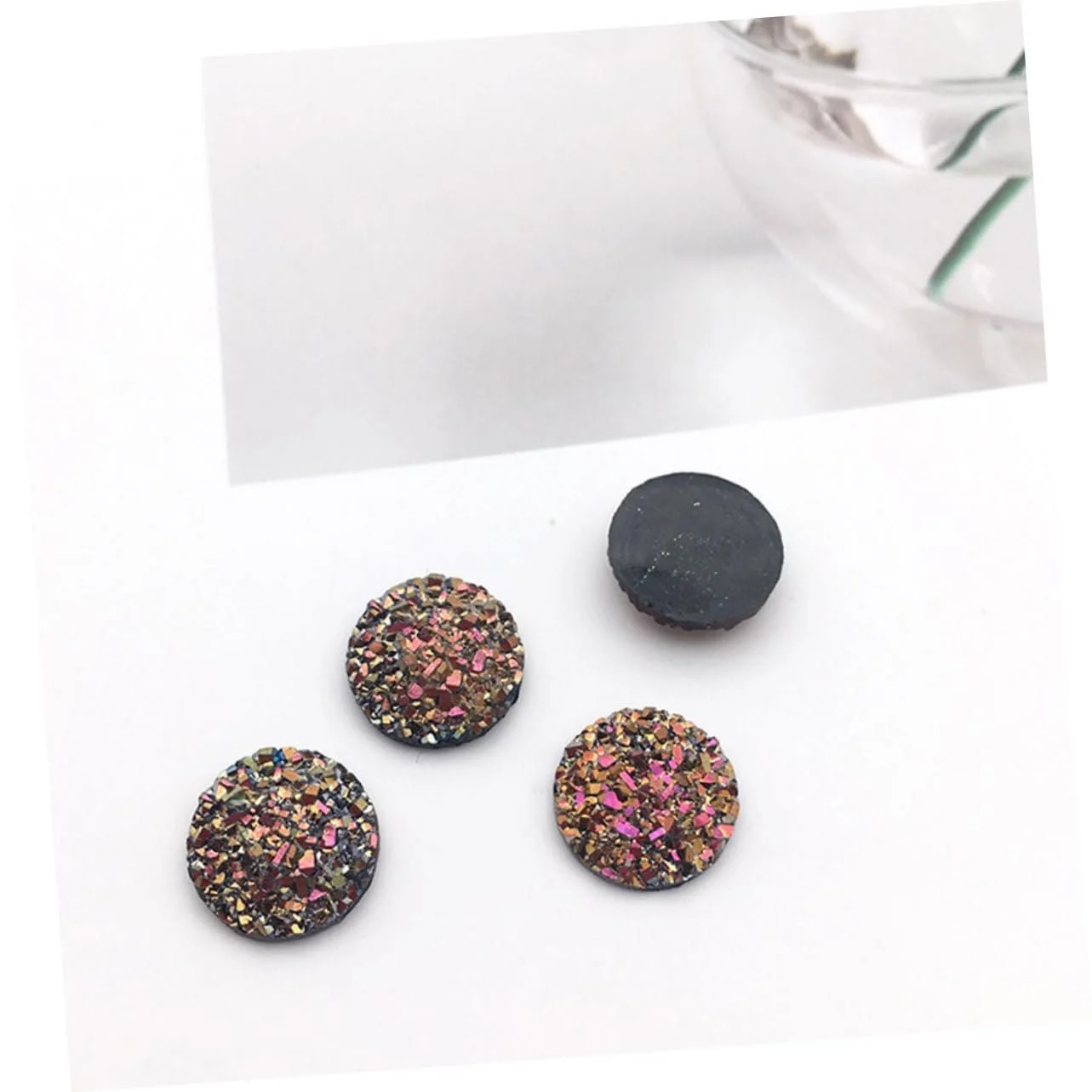 Стрази Круглі FOYTOKI Смола, набір 100 штук, випадкові кольори, фото №6