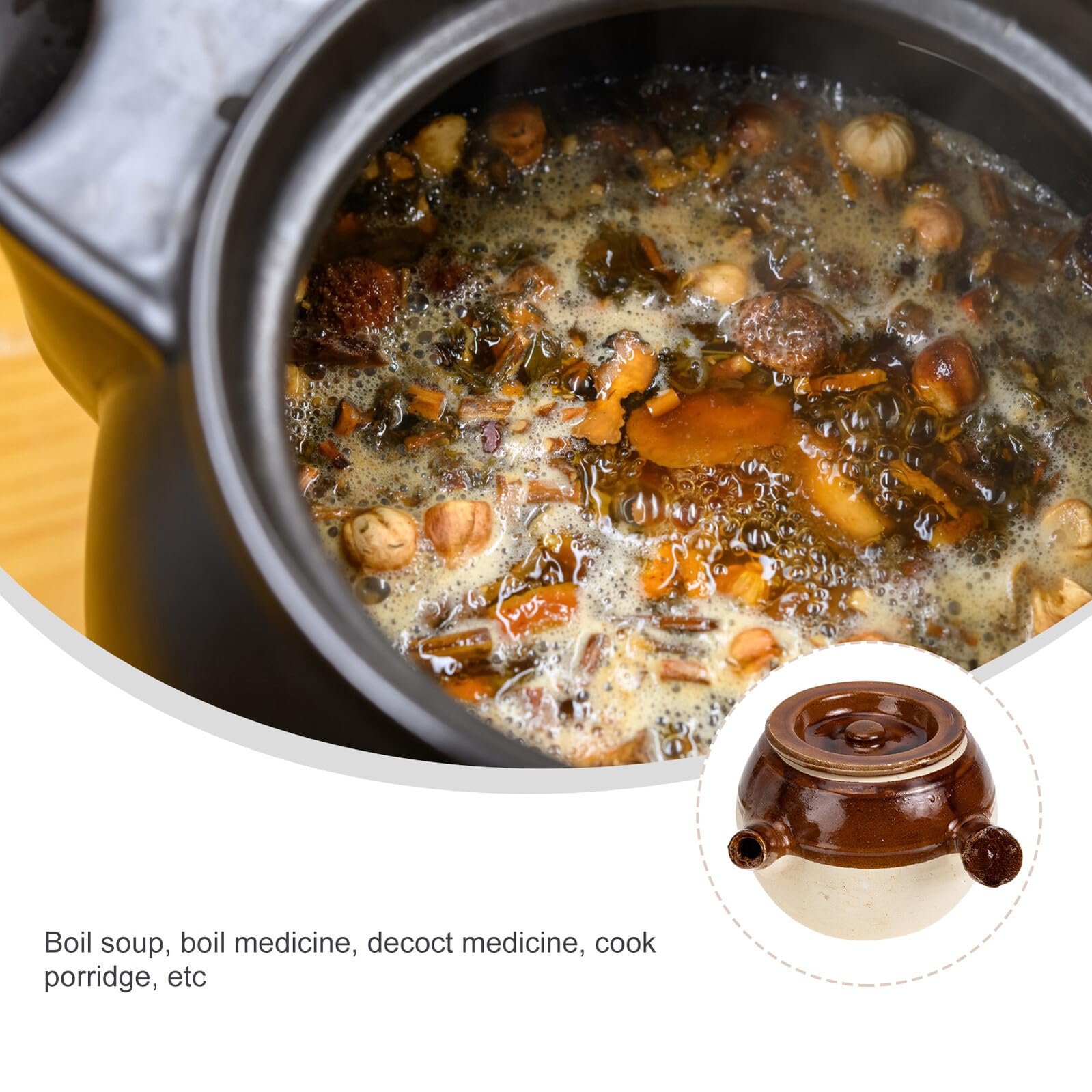 Китайський глиняний горщик для ліків Veemoon 1600 мл, фото №8 Китайський глиняний горщик для ліків Veemoon 1600 мл, фото №8