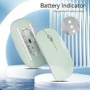 Мышь Uiosmuph Беспроводная Bluetooth с USB Nano приемником Tri-Mode (Dual Bluetooth 5.1 + 2.4GHz) Тихая Перезаряжаемая для Ноутбука, ПК, iPad, Mac, Зеленая synthetic.ua - Фото 1